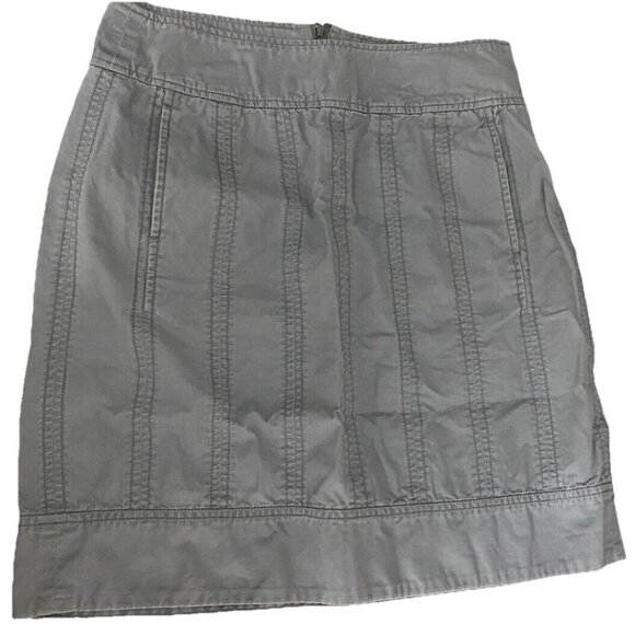 Fossil A Line Mini  skirt has pockets Zipper back size 6 Gray Preppy Cotton - Picture 1 of 7